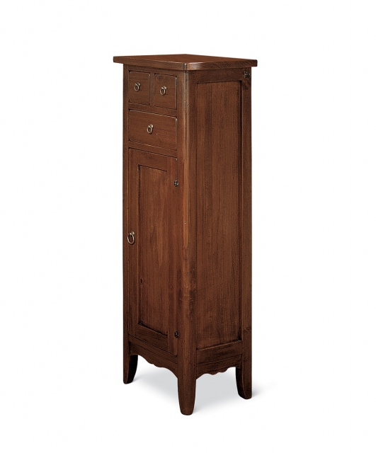 Rounded cabinet, with 3 drawers, door