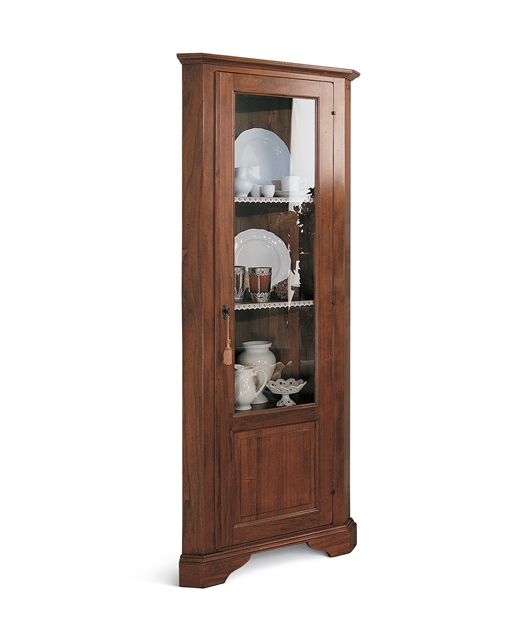 Corner cabinet with 1 glass door