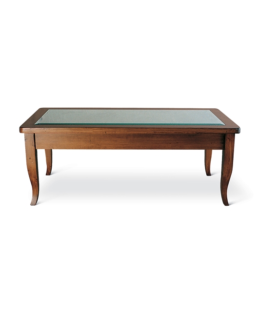 Small table with bevelled glass top