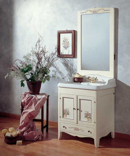 Bathroom composition gesso finish with decorations